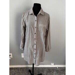 Victoria's‎ Secret Striped nightshirt Long Sleeve Button Down pajamas
